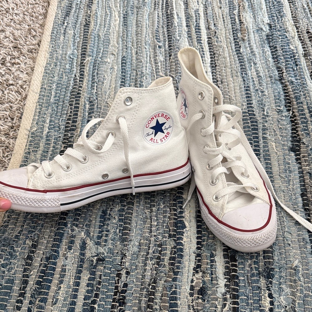 Converse White and Red High-Tops